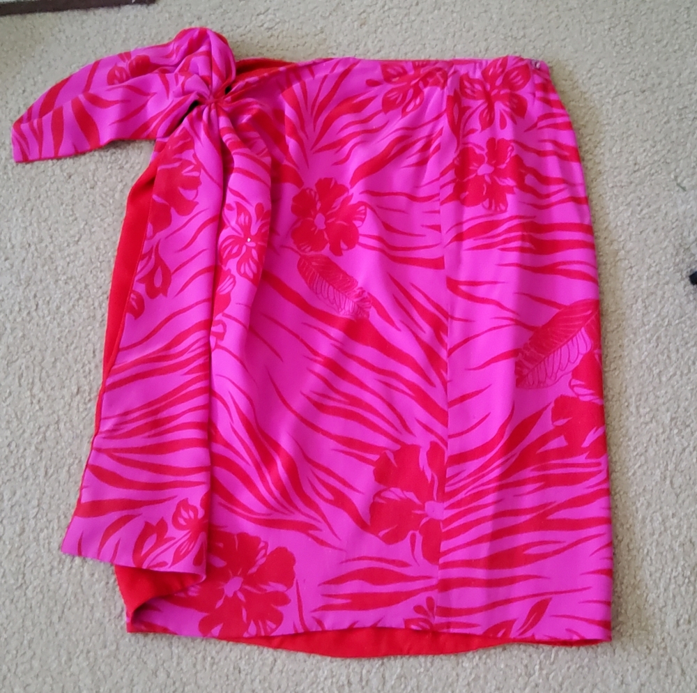 Dana Buchman Silk Reversible Wrap Skirt Size 10